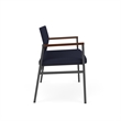 Avon Reception 2 Seater UPH Seat Back No Cntr Arms / Charcoal Steel / Navy Blue
