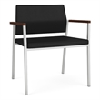 Avon Reception Waiting Oversize Chair UPH Seat Back / Silver Steel / Black