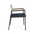 Avon Reception Oversize Chair UPH Seat HPL Back / Charcoal / Mahogany / Blue