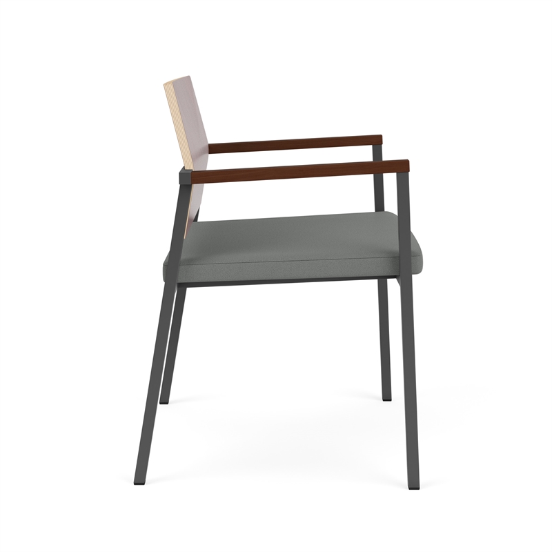 Avon Reception Oversize Chair UPH Seat HPL Back / Charcoal / Mahogany / Gray