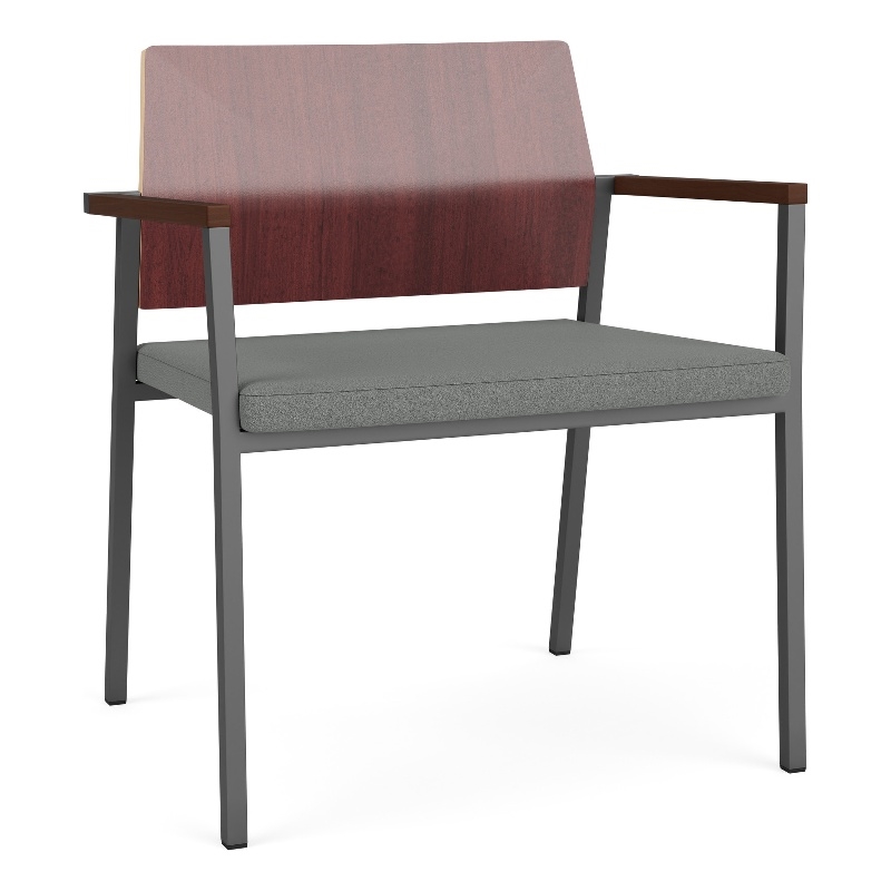 Avon Reception Oversize Chair UPH Seat HPL Back / Charcoal / Mahogany / Gray