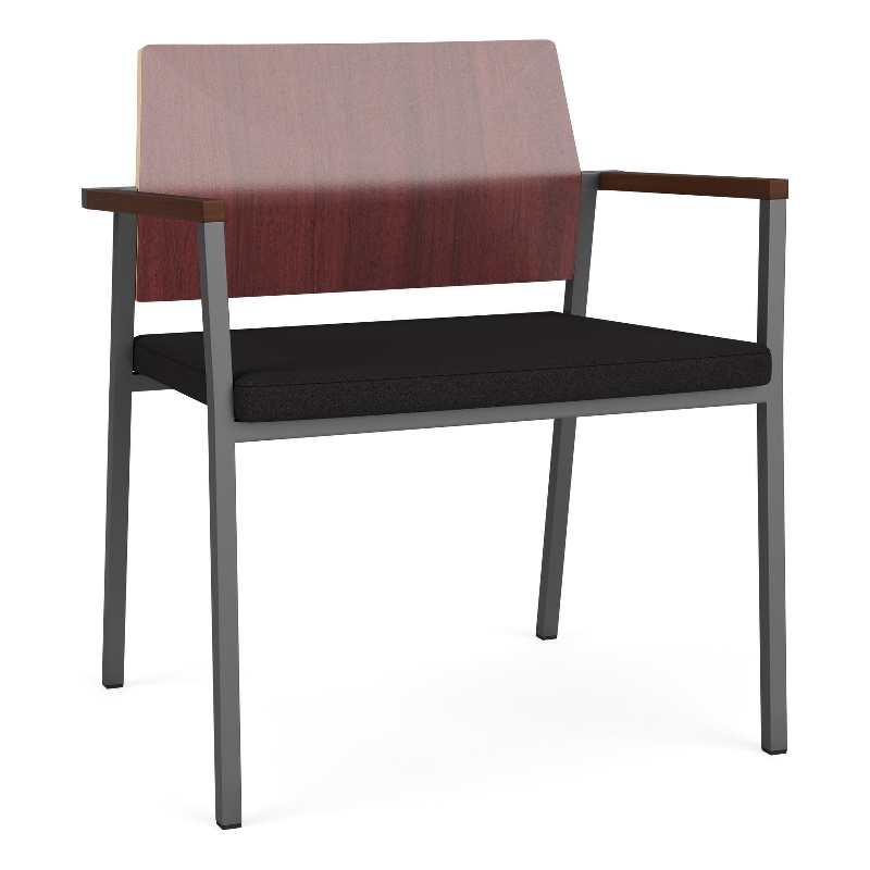 Avon Reception Oversize Chair UPH Seat HPL Back / Charcoal / Mahogany / Black