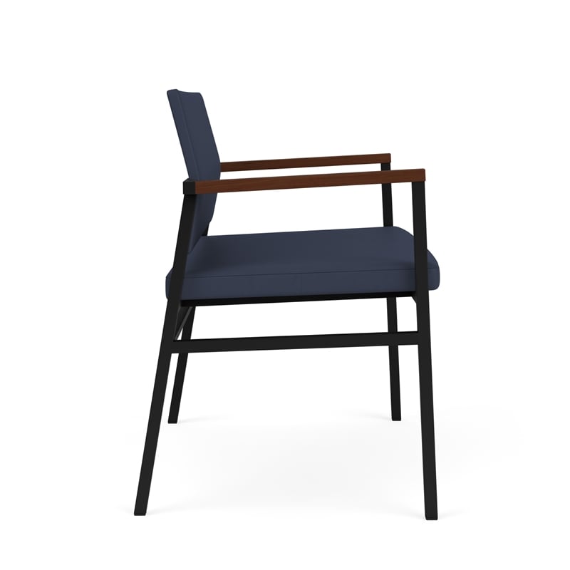 Avon Reception Waiting Bariatric Chair UPH Seat Back / Black Steel / Blue