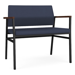 Avon Reception Waiting Bariatric Chair UPH Seat Back / Black Steel / Blue