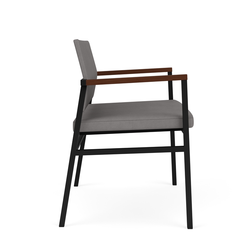 Avon Reception Waiting Bariatric Chair UPH Seat Back / Black Steel / Light Gray