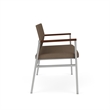 Avon Reception 2 Seater UPH Seat Back No Cntr Arms / Silver Steel / Brown