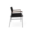 Avon Reception 2 Seater UPH Seat Back No Cntr Arms / Silver Steel / Black