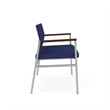 Avon Reception Waiting 2 Seater UPH Seat Back No Cntr Arms / Silver Steel / Blue