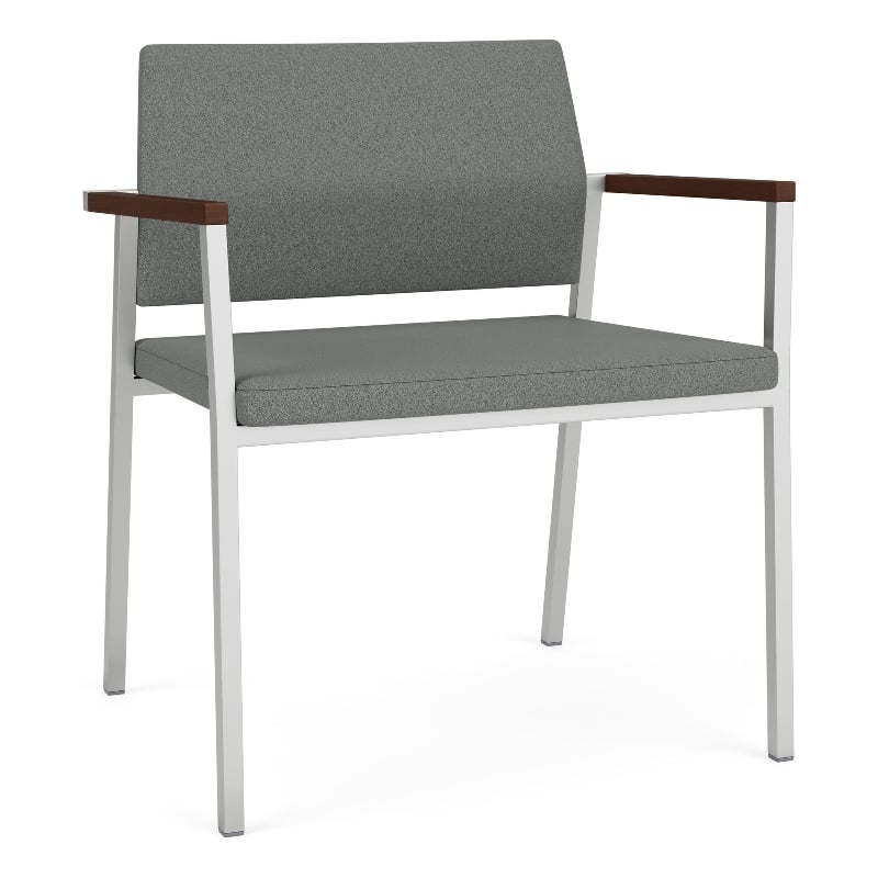Avon Reception Waiting Oversize Chair UPH Seat Back / Silver Steel / Light Gray