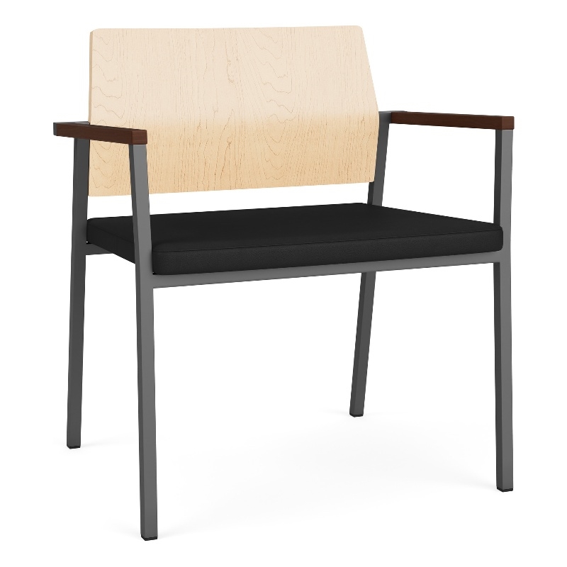 Avon Reception Oversize Chair UPH Seat HPL Back / Charcoal / Natural / Black