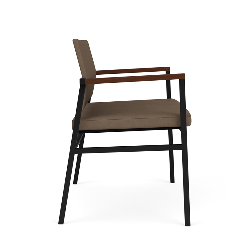 Avon Reception Waiting Bariatric Chair UPH Seat Back / Black Steel / Brown