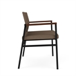 Avon Reception Waiting Bariatric Chair UPH Seat Back / Black Steel / Brown
