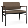 Avon Reception Waiting Bariatric Chair UPH Seat Back / Black Steel / Brown