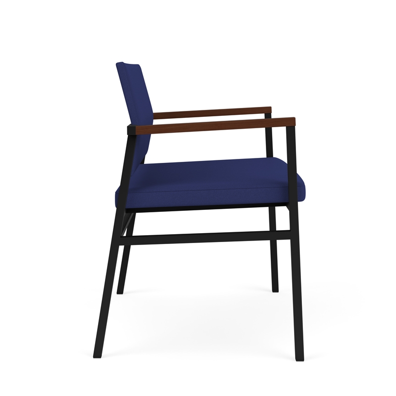 Avon Reception Waiting Bariatric Chair UPH Seat Back / Black Steel / Blue
