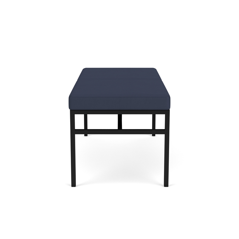 Avon Reception Waiting 2 Seat Bench 550 LB Capacity / Black Steel / Blue