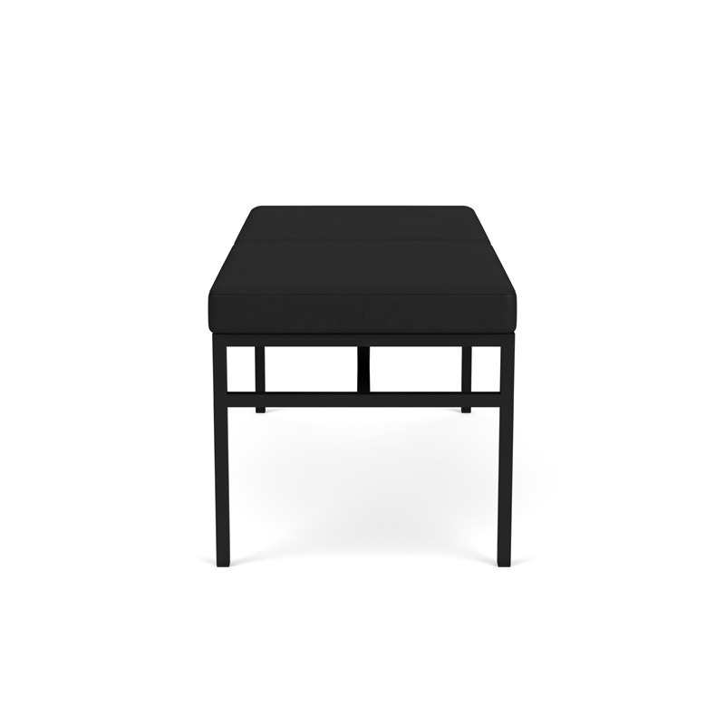 Avon Reception Waiting 2 Seat Bench 550 LB Capacity / Black Steel / Black