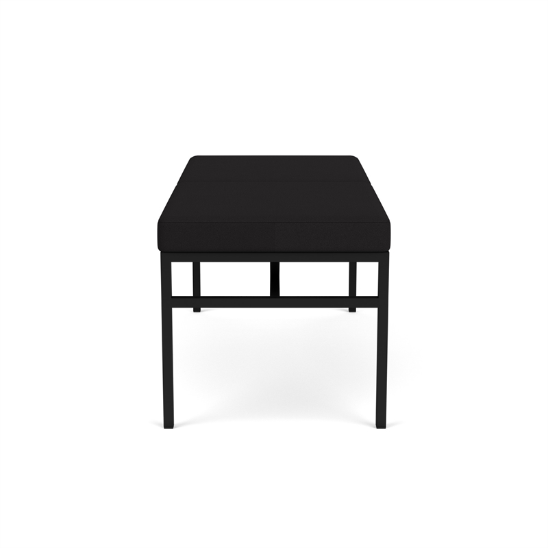 Avon Reception Waiting 2 Seat Bench 550 LB Capacity / Black Steel / Black