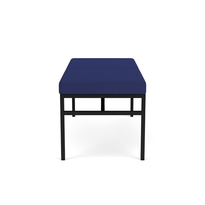 Avon Reception Waiting 2 Seat Bench 550 LB Capacity / Black Steel / Blue