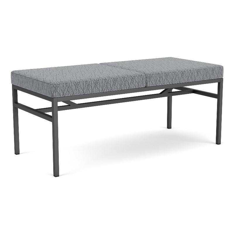 Avon Reception Waiting 2 Seat Bench 550 LB Capacity / Charcoal Steel / Gray