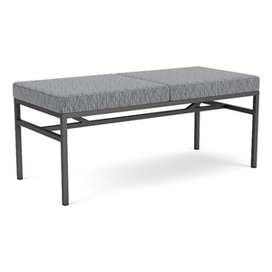 Avon Reception Waiting 2 Seat Bench 550 LB Capacity / Charcoal Steel / Gray
