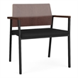 Avon Reception Oversize Chair UPH Seat HPL Back / Black Steel / Walnut / Black