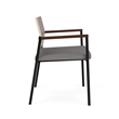 Avon Reception Oversize Chair UPH Seat HPL Back / Black Steel / Walnut / Gray