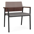 Avon Reception Oversize Chair UPH Seat HPL Back / Black Steel / Walnut / Gray