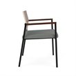 Avon Reception Oversize Chair UPH Seat HPL Back / Black Steel / Walnut / Gray