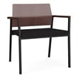 Avon Reception Oversize Chair UPH Seat HPL Back / Black Steel / Walnut / Black