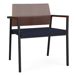 Avon Reception Oversize Chair UPH Seat HPL Back / Black / Walnut / Navy Blue