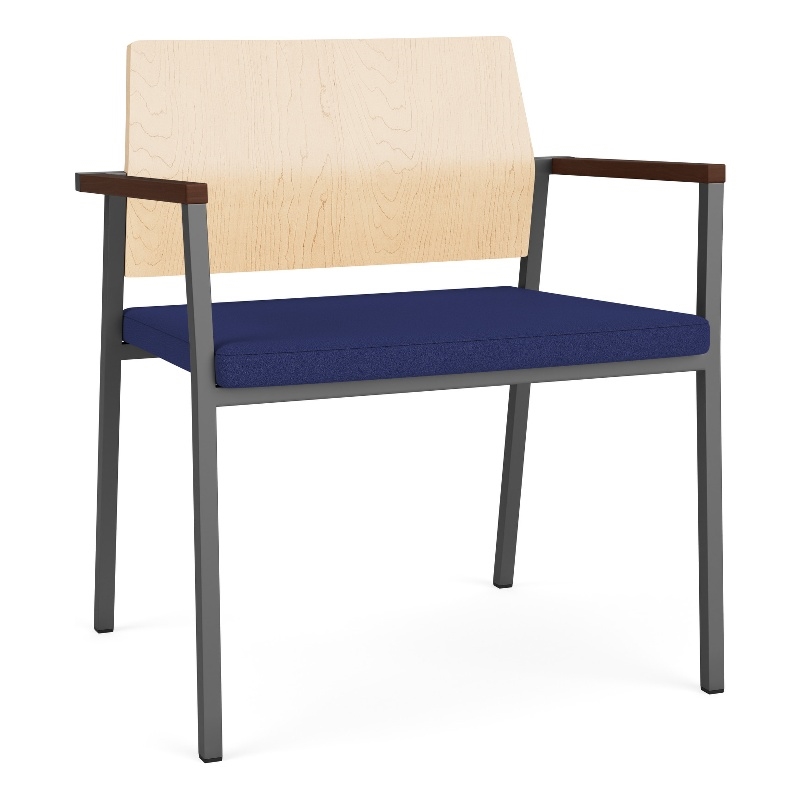 Avon Reception Oversize Chair UPH Seat HPL Back / Charcoal / Natural / Blue