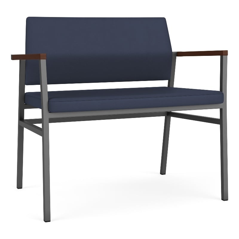 Avon Reception Waiting Bariatric Chair UPH Seat Back / Charcoal Steel / Blue