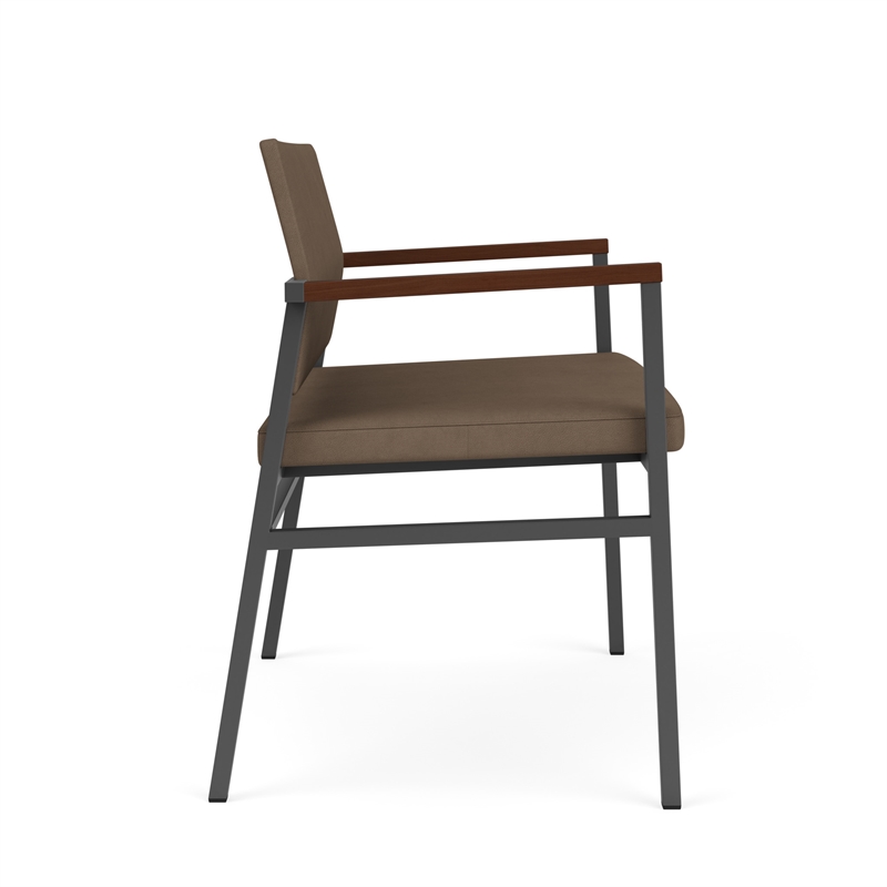 Avon Reception Waiting Bariatric Chair UPH Seat Back / Charcoal Steel / Brown