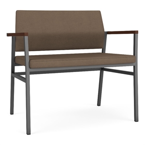 Avon Reception Waiting Bariatric Chair UPH Seat Back / Charcoal Steel / Brown