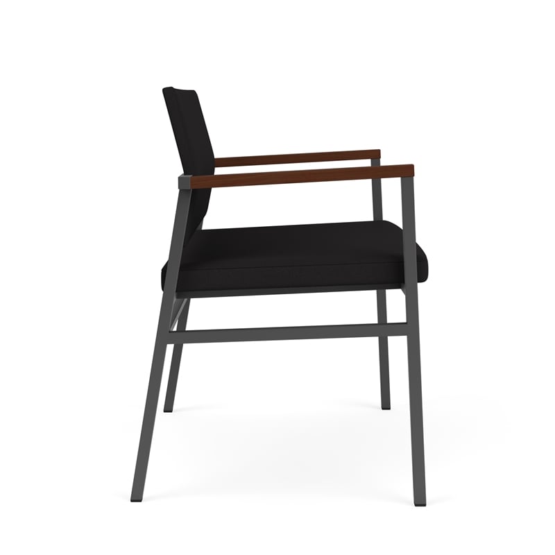 Avon Reception Waiting Bariatric Chair UPH Seat Back / Charcoal Steel / Black