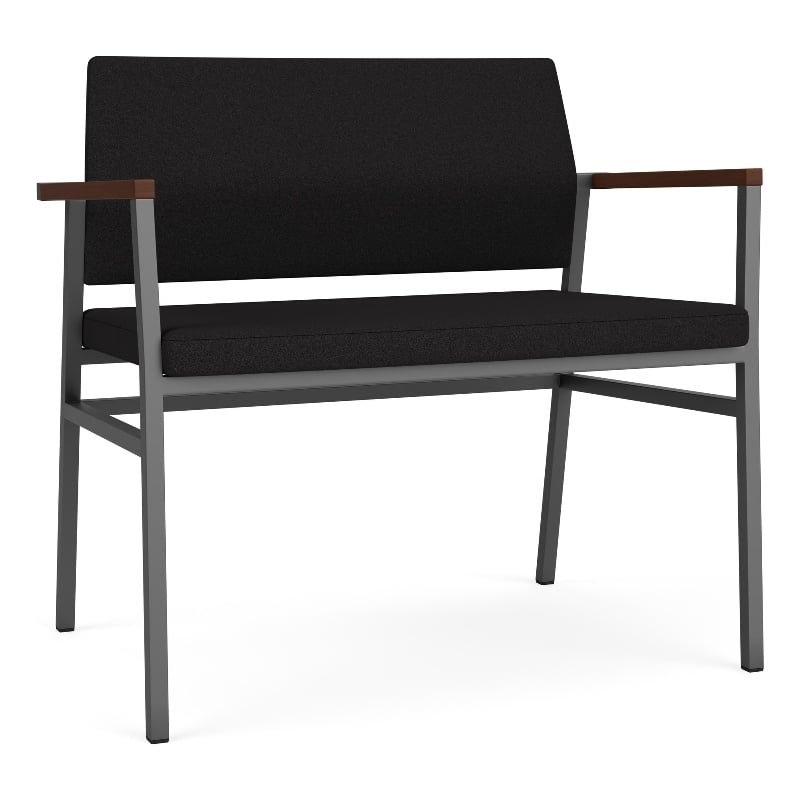 Avon Reception Waiting Bariatric Chair UPH Seat Back / Charcoal Steel / Black