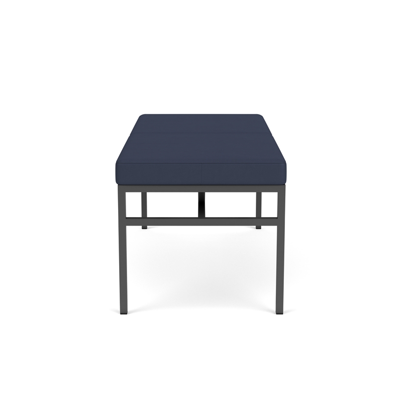 Avon Reception Waiting 2 Seat Bench 550 LB Capacity / Charcoal Steel / Blue