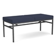 Avon Reception Waiting 2 Seat Bench 550 LB Capacity / Charcoal Steel / Blue
