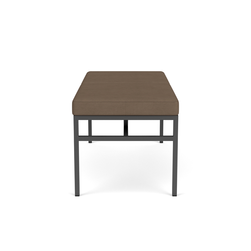 Avon Reception Waiting 2 Seat Bench 550 LB Capacity / Charcoal Steel / Brown