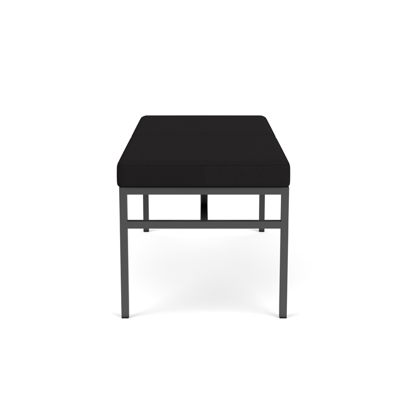 Avon Reception Waiting 2 Seat Bench 550 LB Capacity / Charcoal Steel / Black