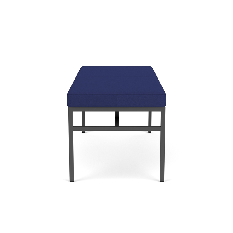 Avon Reception Waiting 2 Seat Bench 550 LB Capacity / Charcoal Steel / Blue