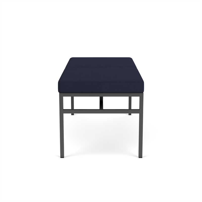 Avon Reception Waiting 2 Seat Bench 550 LB Capacity / Charcoal Steel / Navy Blue
