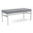 Avon Reception Waiting 2 Seat Bench 550 LB Capacity / Silver Steel / Gray