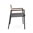 Avon Reception Oversize Chair UPH Seat HPL Back / Black Steel / Mahogany / Gray