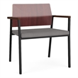 Avon Reception Oversize Chair UPH Seat HPL Back / Black Steel / Mahogany / Gray