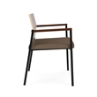 Avon Reception Oversize Chair UPH Seat HPL Back / Black Steel / Mahogany / Brown
