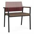 Avon Reception Oversize Chair UPH Seat HPL Back / Black Steel / Mahogany / Brown