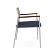 Avon Reception Oversize Chair UPH Seat HPL Back / Silver Steel / Walnut / Blue