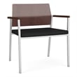 Avon Reception Oversize Chair UPH Seat HPL Back / Silver Steel / Walnut / Black