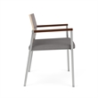 Avon Reception Oversize Chair UPH Seat HPL Back / Silver Steel / Walnut / Gray
